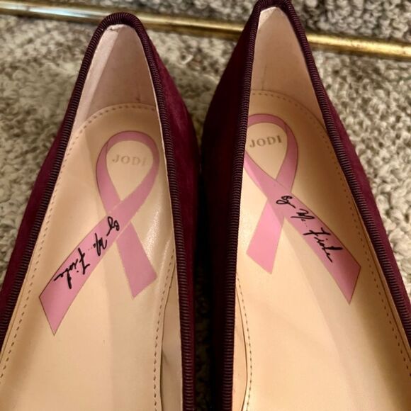 NWOB Marc Fisher Jodi Burgundy Suede Black Cap Toe Ballet Flats Shoes Size 7.5 M - Picture 5 of 7